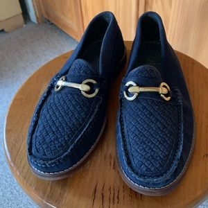 Kurt geiger, London, Kent, loafers navy blue suede size 40 horse bit decoration